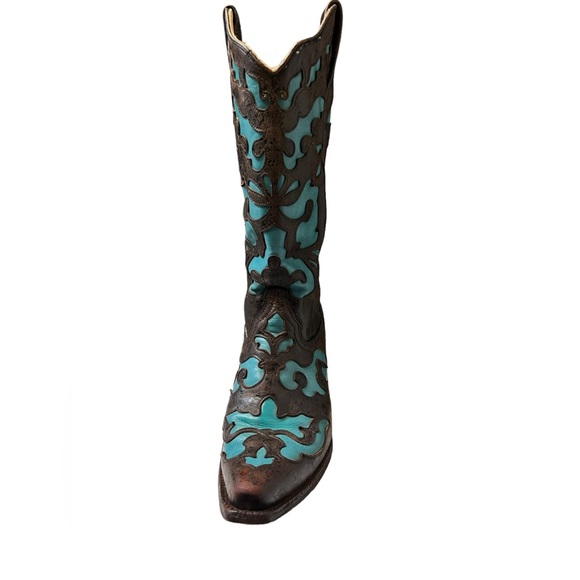 Corral Vintage Cowboy Boots for women Teal 
Size 8.5
Genuine Leather - Picture 8 of 12